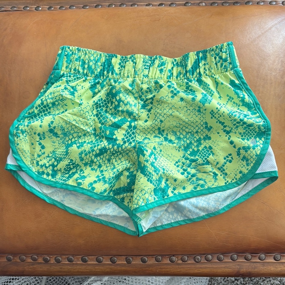 Green Patterned Kids Short with liner underneath